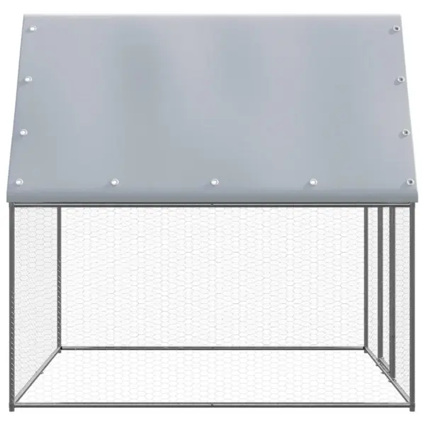 Kanapuur veekindla katusega, tsingitud teras, 2 x 2 x 2 m, hõbedane ja hall – 4