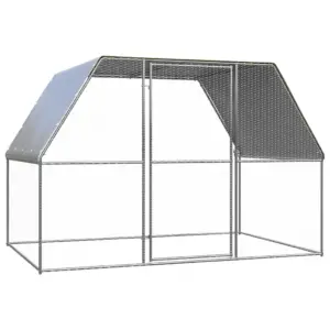 Kanapuur veekindla katuse ja lukuga uksega, hõbedane/hall, tsingitud teras, 3 x 2 x 2 m