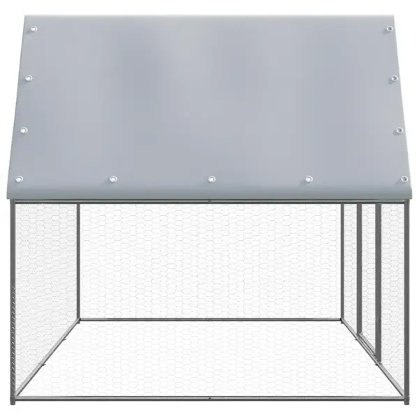 Kanapuur veekindla katuse ja lukuga uksega, hõbedane/hall, tsingitud teras, 3 x 2 x 2 m – 3