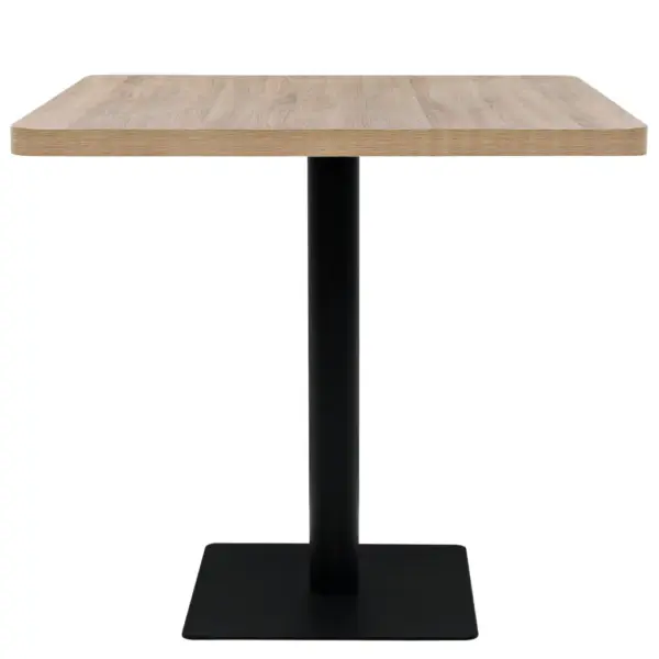 Kandiline bistroolaud tammevärvi MDF-plaadiga ja terasjalaga, 80 x 80 x 75 cm – 3