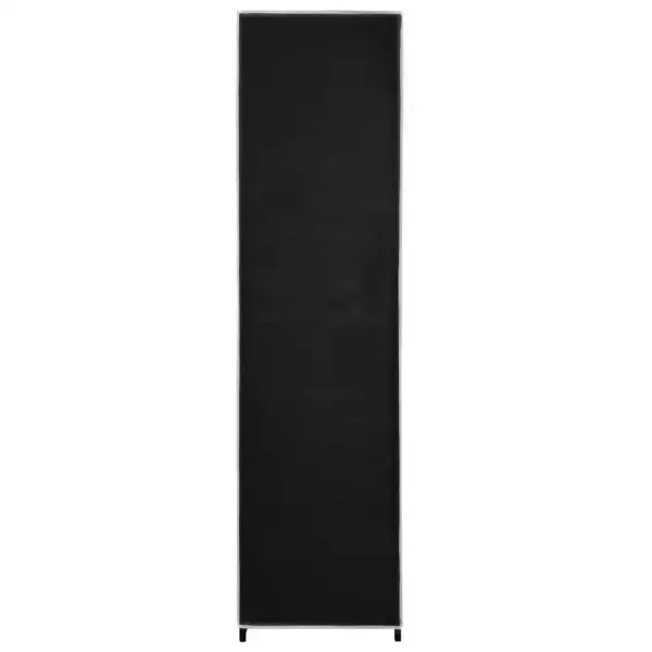 Kangaskattega garderoob 4 sektsiooniga, must, 175 x 45 x 170 cm - 6