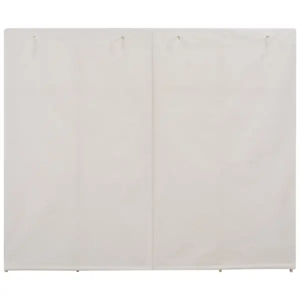 Valge kangaskattega garderoob kuusepuidust raamiga, 200 x 40 x 170 cm - 3