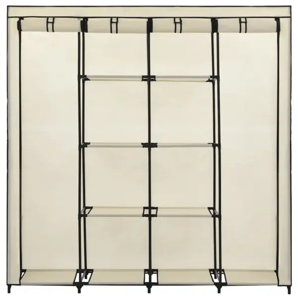 Kangast garderoob 4 sektsiooniga, kreemjasvalge, raudraamiga, 175 x 45 x 170 cm - 4