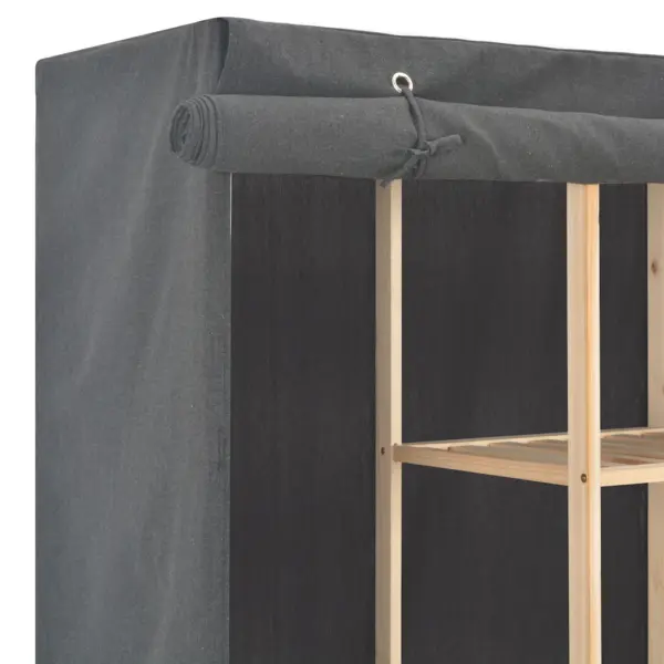 Kangast garderoob avatud sektsioonidega, hall, 173 x 40 x 170 cm – 4