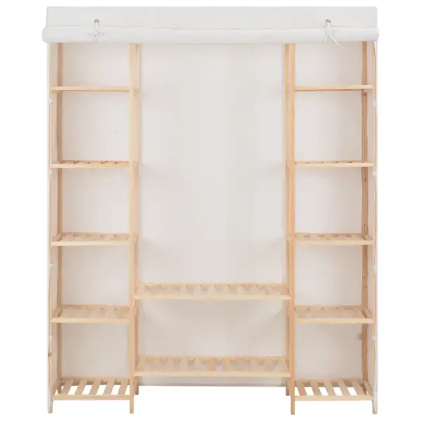 Kangast garderoob kuusepuidust raamiga, valge, 135 x 40 x 170 cm – 2