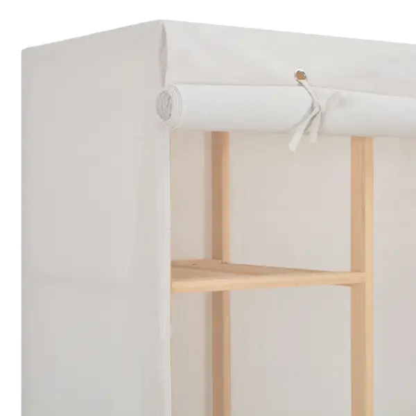 Kangast garderoob kuusepuidust raamiga, valge, 135 x 40 x 170 cm – 3