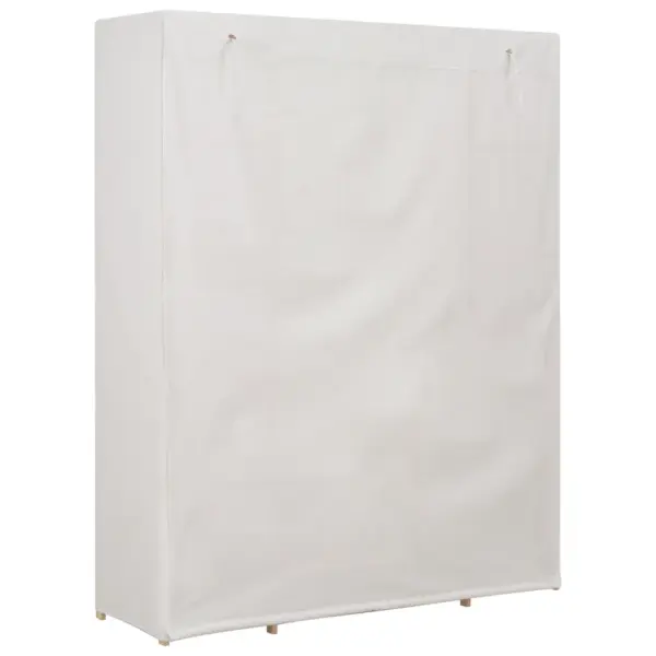 Kangast garderoob kuusepuidust raamiga, valge, 135 x 40 x 170 cm – 4