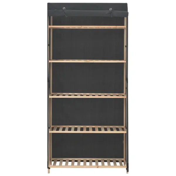Kangast garderoob riiulite ja riputuspuuga, hall, 79 x 40 x 170 cm - 2