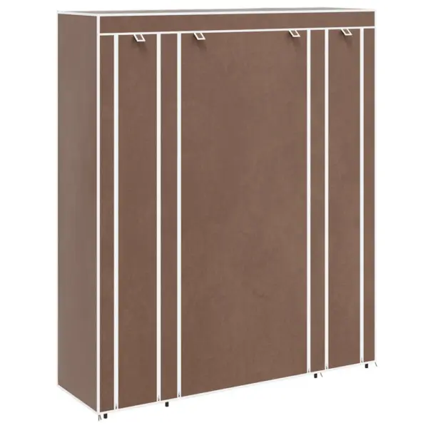 Kangast garderoobikapp sektsioonide ja riputustorudega, pruun, 45 x 150 x 176 cm – 2