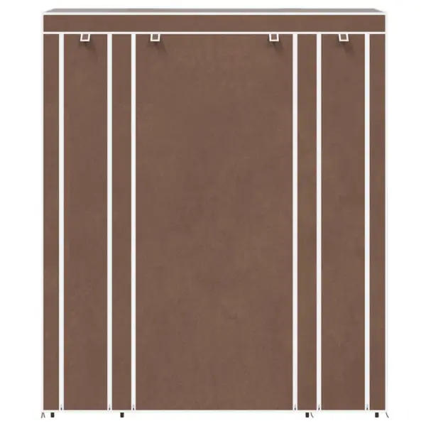 Kangast garderoobikapp sektsioonide ja riputustorudega, pruun, 45 x 150 x 176 cm – 4