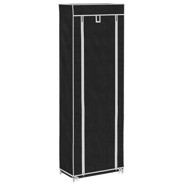 Kangast jalatsikapp lukkudega kattega, 8 riiulit, must, 57 x 29 x 162 cm – 2