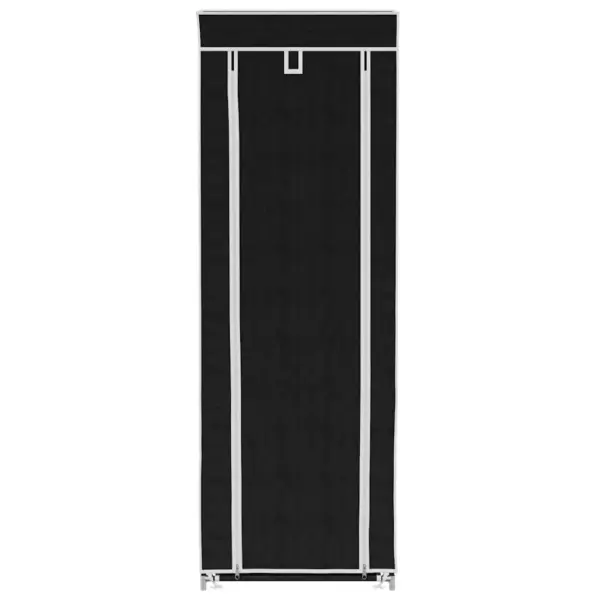 Kangast jalatsikapp lukkudega kattega, 8 riiulit, must, 57 x 29 x 162 cm – 4