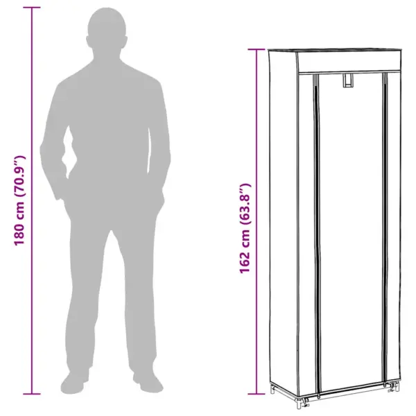 Kangast jalatsikapp lukkudega kattega, 8 riiulit, must, 57 x 29 x 162 cm – 10