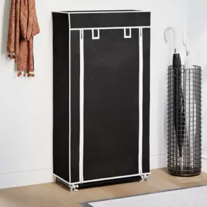 5 riiuliga kangast kingakapp, must, 58 x 28 x 106 cm