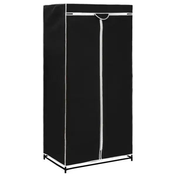 Kangast riidekapp lukuga, must, raudraamiga, 75 x 50 x 160 cm - 2