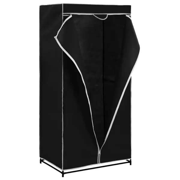Kangast riidekapp lukuga, must, raudraamiga, 75 x 50 x 160 cm - 3
