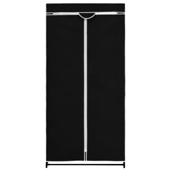Kangast riidekapp lukuga, must, raudraamiga, 75 x 50 x 160 cm - 4