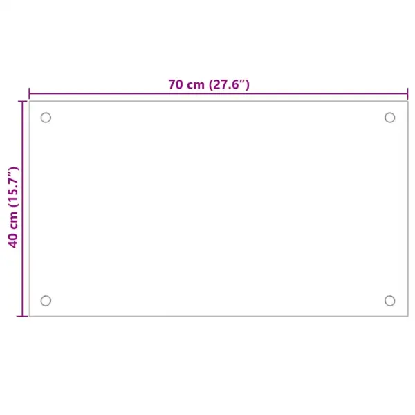 Köögiseina pritsmekaitse karastatud klaasist, piimvalge, 70 x 40 cm – 10