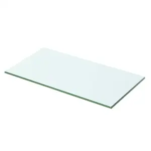 Karastatud klaasist riiuliplaat, läbipaistev, 50 x 20 cm, 8 mm, kandevõime 15 kg