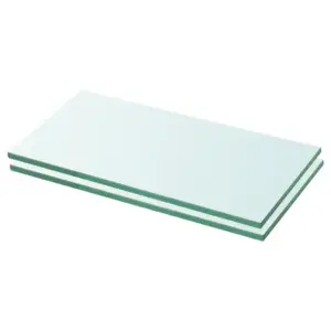 Karastatud klaasist seinariiulid 2 tk läbipaistev 20 x 30 cm, 8 mm, kandevõime 15 kg