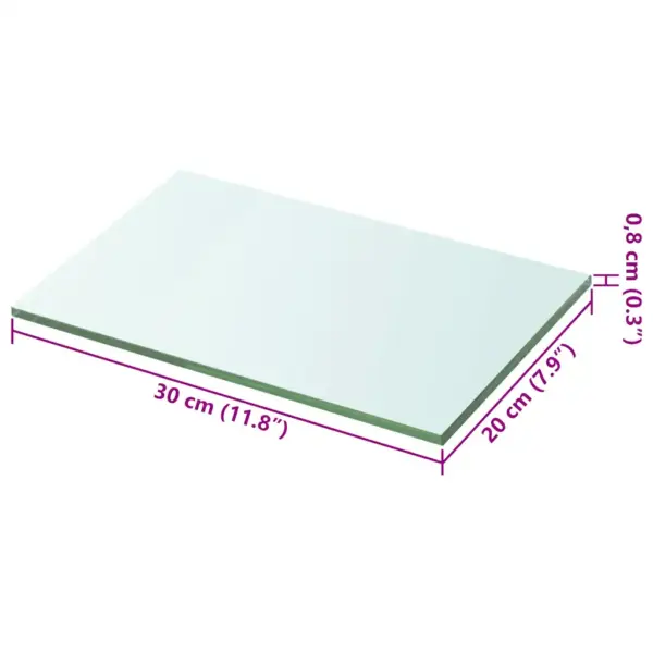Karastatud klaasist seinariiulid 2 tk läbipaistev 20 x 30 cm, 8 mm, kandevõime 15 kg – 4