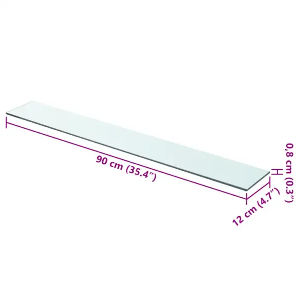 Karastatud klaasist seinariiulid, 2 tk, läbipaistev, 90 x 12 cm – 4