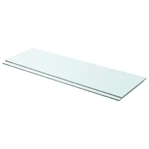 Karastatud klaasist seinariiulid, 2 tk, läbipaistev, 90 x 30 cm