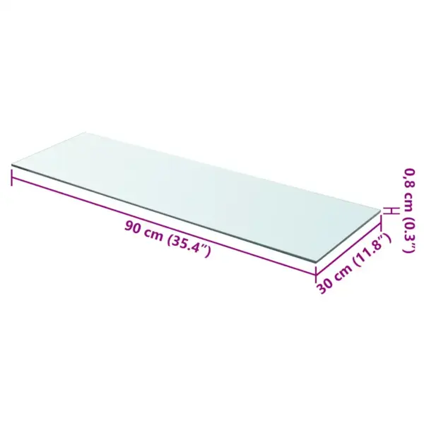 Karastatud klaasist seinariiulid, 2 tk, läbipaistev, 90 x 30 cm - 4
