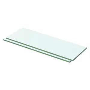 Karastatud klaasriiulid, läbipaistvad, 2 tk, 50 x 12 cm, 15 kg kandevõimega