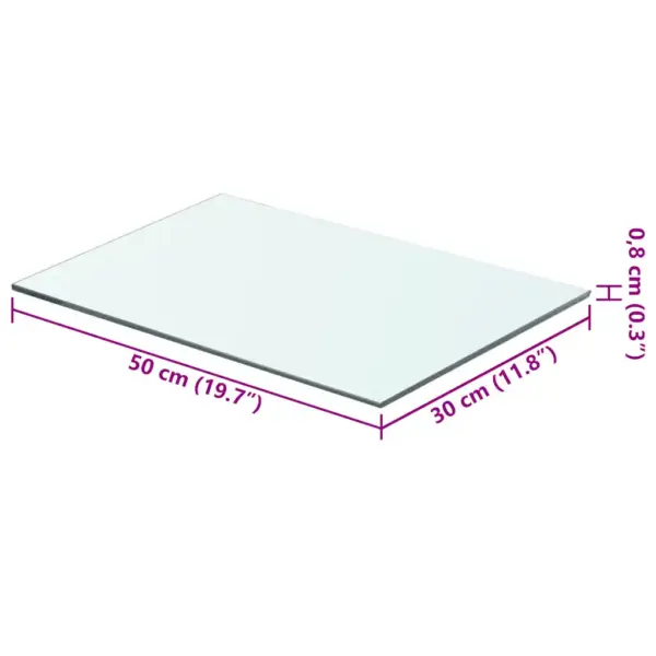 Karastatud klaasriiulid, 2 tk, läbipaistev, 50 x 30 cm - 4