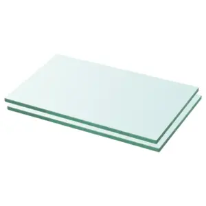 Karastatud klaasist seinariiulid, 2 tk, läbipaistev, 30 x 12 cm