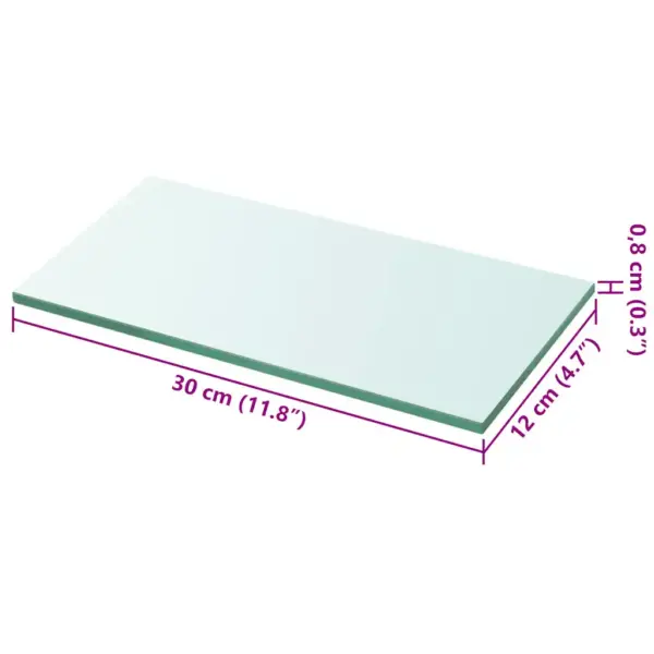 Karastatud klaasist seinariiulid, 2 tk, läbipaistev, 30 x 12 cm - 4