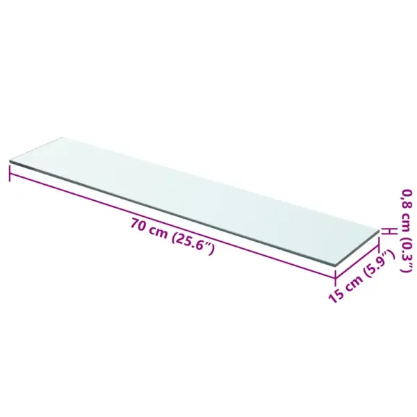 Karastatud klaasriiulid, 2 tk, läbipaistev, 70 x 15 cm - 4