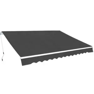 Kokkupandav käsitsi avatav terrassi varikatus, antratsiithall, 350 cm lai, max väljaulatuvus 250 cm
