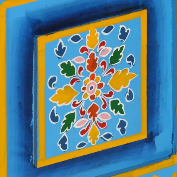 Käsitsi maalitud mangopuidust kummutkapp, türkiissinine, 60 x 30 x 78 cm - 9