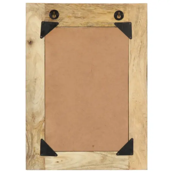 Käsitsi maalitud mangopuidust raamiga peegel, pruun, 40 x 55 cm – 3