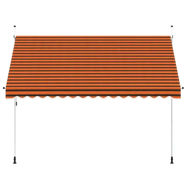 Käsitsi sissetõmmatav terrassi- ja aknavarikatus, 350 cm, oranž-pruun - 3
