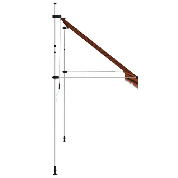 Käsitsi sissetõmmatav terrassi- ja aknavarikatus, 350 cm, oranž-pruun - 4