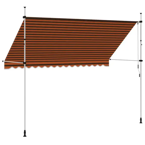 Käsitsi sissetõmmatav terrassi- ja aknavarikatus, 350 cm, oranž-pruun - 5