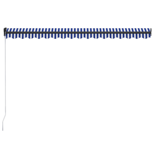 Käsitsi sissetõmmatav terrassivarikatus, sinine-valge, 450 x 300 cm – 4