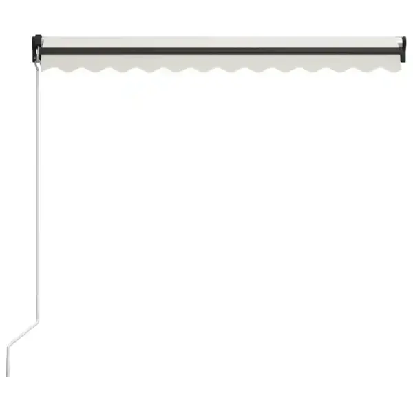 Käsitsi sissetõmmatav terrassivarikatus LED-valgustusega, 300 x 250 cm, kreemjasvalge kangas ja hall raam – 4