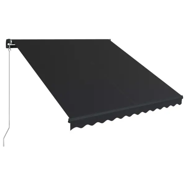 Käsitsi sissetõmmatav terrassivarikatus, 300 x 250 cm, antratsiithall kangas, alumiiniumraam – 2