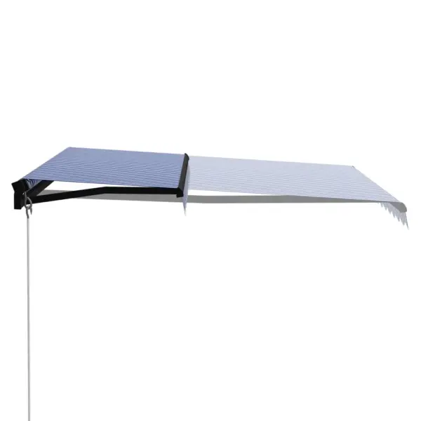 Käsitsi sissetõmmatav seina varikatus, sinine-valge, 300 x 250 cm - 2
