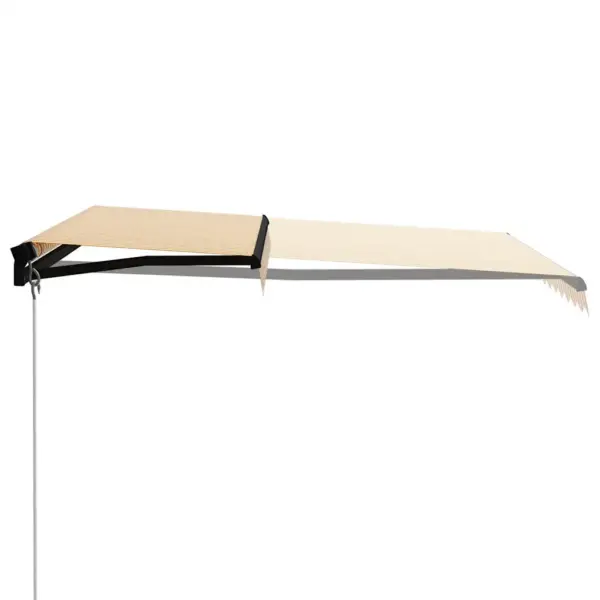 Käsitsi sissetõmmatav varikatus LED-valgustusega, kollane-valge, 300 x 250 cm - 3