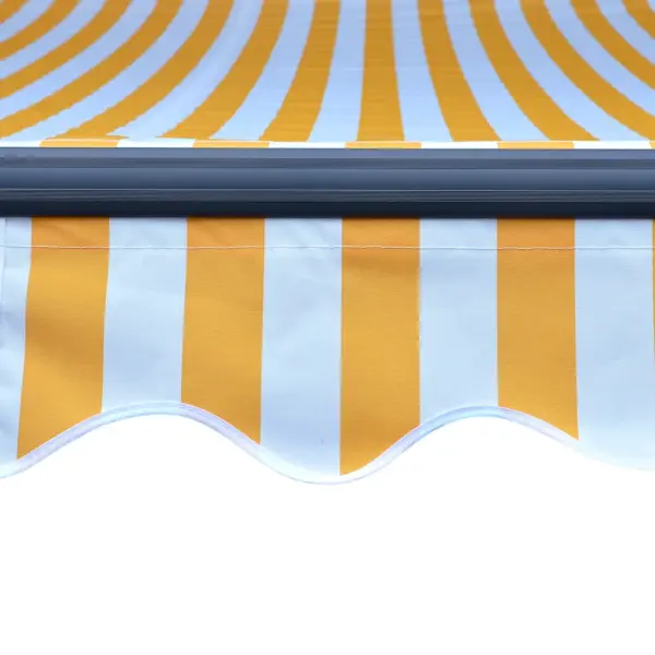 Käsitsi sissetõmmatav varikatus LED-valgustusega, kollane-valge, 300 x 250 cm - 7