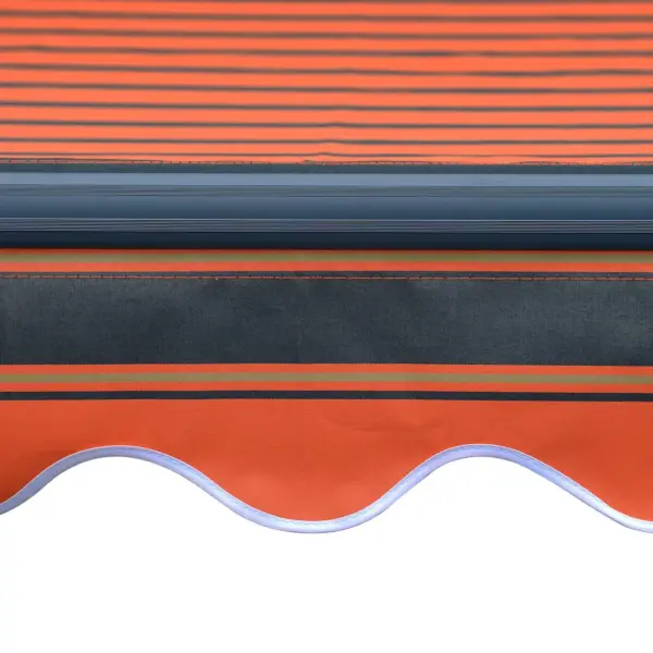 Käsitsi sissetõmmatav terrassivarikatus LED-valgustusega, oranž-pruun, 450 x 300 cm – 6