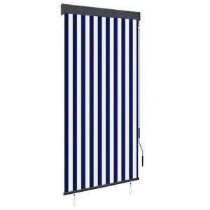 Käsivändaga väliruloo rõdule ja terrassile, sinine-valge, 100 x 250 cm