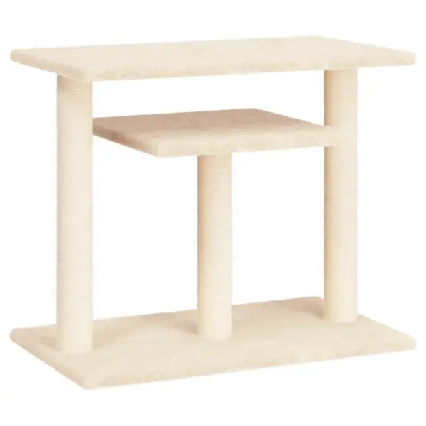 Kassi kraapimispuu platvormidega, kreemjasvalge, 60 x 34,5 x 62,5 cm – 2