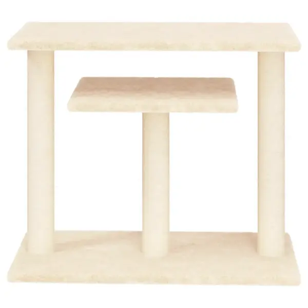 Kassi kraapimispuu platvormidega, kreemjasvalge, 60 x 34,5 x 62,5 cm – 3