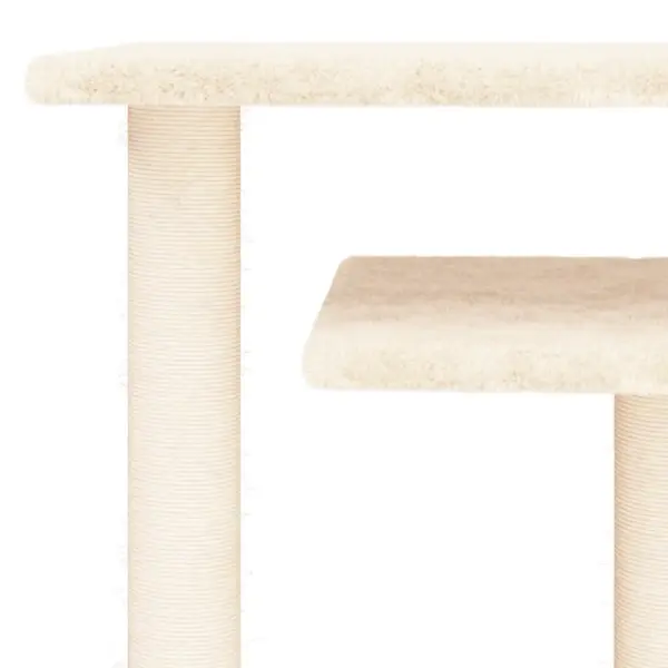 Kassi kraapimispuu platvormidega, kreemjasvalge, 60 x 34,5 x 62,5 cm – 5